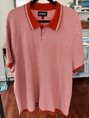 Bonobos Burnt Orange Knit Sweater Polo